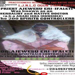 The best powerful spiritual herbalist in Nigeria